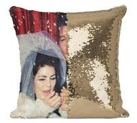 Fabulous Housse de Coussin à Sequin - Paillettes Doré Elvis Presley Mariage Las Vegas 1967 [40 x 40 cm] Doré G