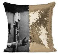 Fabulous Housse de Coussin à Sequin - Paillettes Doré Frank Sinatra Jazz Hollywood [40 x 40 cm] Doré G