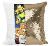 Fabulous Housse de Coussin à Sequin - Paillettes Doré Gun Crazy Cinéma Vintage 2 [40 x 40 cm] Doré G