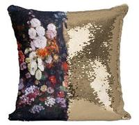Fabulous Housse de Coussin à Sequin - Paillettes Doré Gustave Courbet Trellis [40 x 40 cm] Doré G