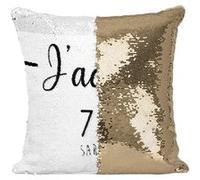 Fabulous Housse de Coussin à Sequin - Paillettes Doré J'Adore 72 Sarthe Departement Le Mans [40 x 40 cm] Doré G