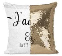 Fabulous Housse de Coussin à Sequin - Paillettes Doré J'Adore 87 Haute Vienne Departement Limoges [40 x 40 cm] Doré G