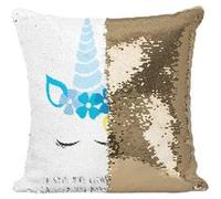 Fabulous Housse de Coussin à Sequin - Paillettes Doré Je Suis Une Licorne Laissez-Moi Dormir S'il Vous Plaît [40 x 40 cm] Doré G