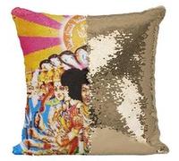 Fabulous Housse de Coussin à Sequin - Paillettes Doré Jimi Hendrix Axis Bold as Love [40 x 40 cm] Doré G