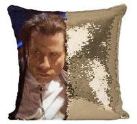 Fabulous Housse de Coussin à Sequin - Paillettes Doré John Travolta Danse Rock Pulp Fiction [40 x 40 cm] Doré G