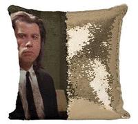 Fabulous Housse de Coussin à Sequin - Paillettes Doré John Travolta Samuel L. Jackson Costume [40 x 40 cm] Doré G