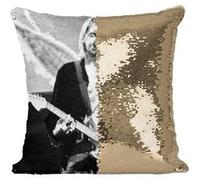 Fabulous Housse de Coussin à Sequin - Paillettes Doré Kurt Cobain Ange Nirvana [40 x 40 cm] Doré G