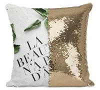 Fabulous Housse de Coussin à Sequin - Paillettes Doré la Beauté n'a Pas d'Âge [40 x 40 cm] Doré G