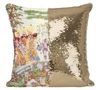 Fabulous Housse de Coussin à Sequin - Paillettes Doré Le Rossignol Les Contes d'Andersen [40 x 40 cm] Doré G