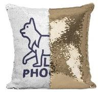 Fabulous Housse de Coussin à Sequin - Paillettes Doré Loup-phoque [40 x 40 cm] Doré G