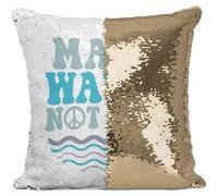 Fabulous Housse de Coussin à Sequin - Paillettes Doré Make Waves Not War [40 x 40 cm] Doré G