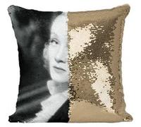 Fabulous Housse de Coussin à Sequin - Paillettes Doré Marlène Dietrich Actrice 4 [40 x 40 cm] Doré G
