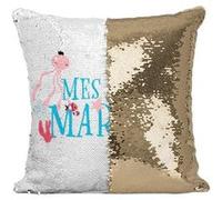 Fabulous Housse de Coussin à Sequin - Paillettes Doré Mes Amis Marins [40 x 40 cm] Doré G