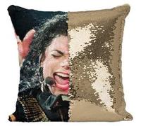 Fabulous Housse de Coussin à Sequin - Paillettes Doré Michael Jackson Concert Live [40 x 40 cm] Doré G