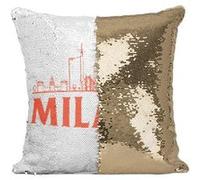 Fabulous Housse de Coussin à Sequin - Paillettes Doré Milano Minimalist Milan [40 x 40 cm] Doré G