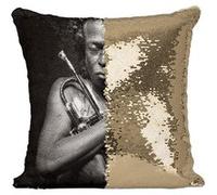 Fabulous Housse de Coussin à Sequin - Paillettes Doré Miles Davis Tutu 80's [40 x 40 cm] Doré G