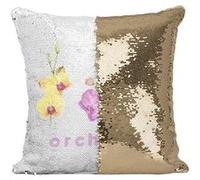 Fabulous Housse de Coussin à Sequin - Paillettes Doré Orchidée Chic [40 x 40 cm] Doré G