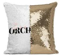 Fabulous Housse de Coussin à Sequin - Paillettes Doré Orchidée Minimaliste [40 x 40 cm] Doré G