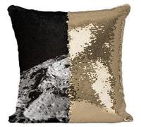 Fabulous Housse de Coussin à Sequin - Paillettes Doré Photo Historique Lune Mission Apollo [40 x 40 cm] Doré G