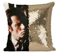 Fabulous Housse de Coussin à Sequin - Paillettes Doré Pulp Fiction Tarantino John Travolta [40 x 40 cm] Doré G