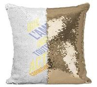 Fabulous Housse de Coussin à Sequin - Paillettes Doré Que L'amour Inspire Toutes Vos Actions Bible [40 x 40 cm] Doré G