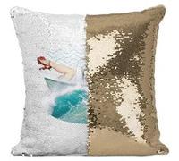 Fabulous Housse de Coussin à Sequin - Paillettes Doré Requin Baignoire [40 x 40 cm] Doré G