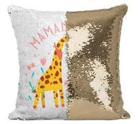 Fabulous Housse de Coussin à Sequin - Paillettes Doré Sophie la Maman Girafe [40 x 40 cm] Doré G