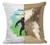 Fabulous Housse de Coussin à Sequin - Paillettes Doré Space Invaders Alien [40 x 40 cm] Doré G