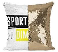 Fabulous Housse de Coussin à Sequin - Paillettes Doré Sportif Du Dimanche [40 x 40 cm] Doré G