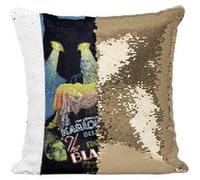 Fabulous Housse de Coussin à Sequin - Paillettes Doré the Black Cat Cinéma Vintage [40 x 40 cm] Doré G