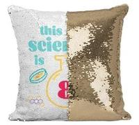 Fabulous Housse de Coussin à Sequin - Paillettes Doré This Mad Scientist is 8 [40 x 40 cm] Doré G