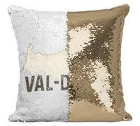 Fabulous Housse de Coussin à Sequin - Paillettes Doré Val d'Oise carte ancienne [40 x 40 cm] Doré G