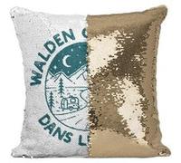 Fabulous Housse de Coussin à Sequin - Paillettes Doré Walden ou la vie dans les bois [40 x 40 cm] Doré G