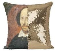 Fabulous Housse de Coussin à Sequin - Paillettes Doré William Shakespeare Ecrivain Peinture [40 x 40 cm] Doré G