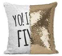 Fabulous Housse de Coussin à Sequin - Paillettes Doré Yo! I'm Five [40 x 40 cm] Doré G