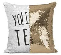 Fabulous Housse de Coussin à Sequin - Paillettes Doré Yo! I'm Ten [40 x 40 cm] Doré G