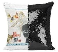 Fabulous Housse de Coussin à Sequin - Paillettes Noir 007 James Bond From Russia With Love [40 x 40 cm] Noir G