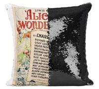 Fabulous Housse de Coussin à Sequin - Paillettes Noir Alice aux Pays des Merveilles Gary Cooper [40 x 40 cm] Noir G