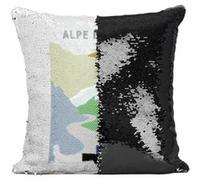 Fabulous Housse de Coussin à Sequin - Paillettes Noir Alpe d'Huez Cyclisme [40 x 40 cm] Noir G