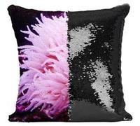 Fabulous Housse de Coussin à Sequin - Paillettes Noir Anemone de Mer Rouge et Rose [40 x 40 cm] Noir G