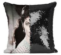 Fabulous Housse de Coussin à Sequin - Paillettes Noir Ava Gardner Actrice 12 Quai Branly [40 x 40 cm] Noir G