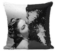 Fabulous Housse de Coussin à Sequin - Paillettes Noir Ava Gardner Actrice Great Sinner [40 x 40 cm] Noir G