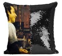 Fabulous Housse de Coussin à Sequin - Paillettes Noir Bruce Willis John Travolta Pulp Fiction Bar [40 x 40 cm] Noir G