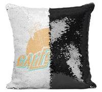 Fabulous Housse de Coussin à Sequin - Paillettes Noir California Palmier [40 x 40 cm] Noir G