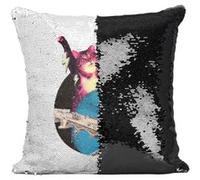 Fabulous Housse de Coussin à Sequin - Paillettes Noir Cat Destroyer [40 x 40 cm] Noir G