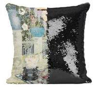 Fabulous Housse de Coussin à Sequin - Paillettes Noir Ce Qu'a Vu La Lune Les Contes d'Andersen [40 x 40 cm] Noir G