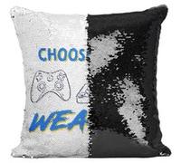 Fabulous Housse de Coussin à Sequin - Paillettes Noir Choose your weapon [40 x 40 cm] Noir G