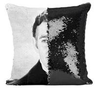 Fabulous Housse de Coussin à Sequin - Paillettes Noir Clark Gable / Autant en Emporte le Vent [40 x 40 cm] Noir G