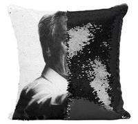 Fabulous Housse de Coussin à Sequin - Paillettes Noir Clint Eastwood Acteur 2 [40 x 40 cm] Noir G