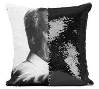 Fabulous Housse de Coussin à Sequin - Paillettes Noir Clint Eastwood Acteur 3 [40 x 40 cm] Noir G